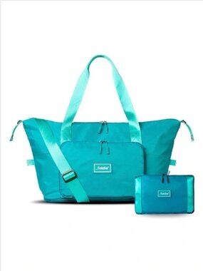 ✈️ The Foldie Expandable Travel Bag Carry On Duffle Tote Teal Blue Crossbody